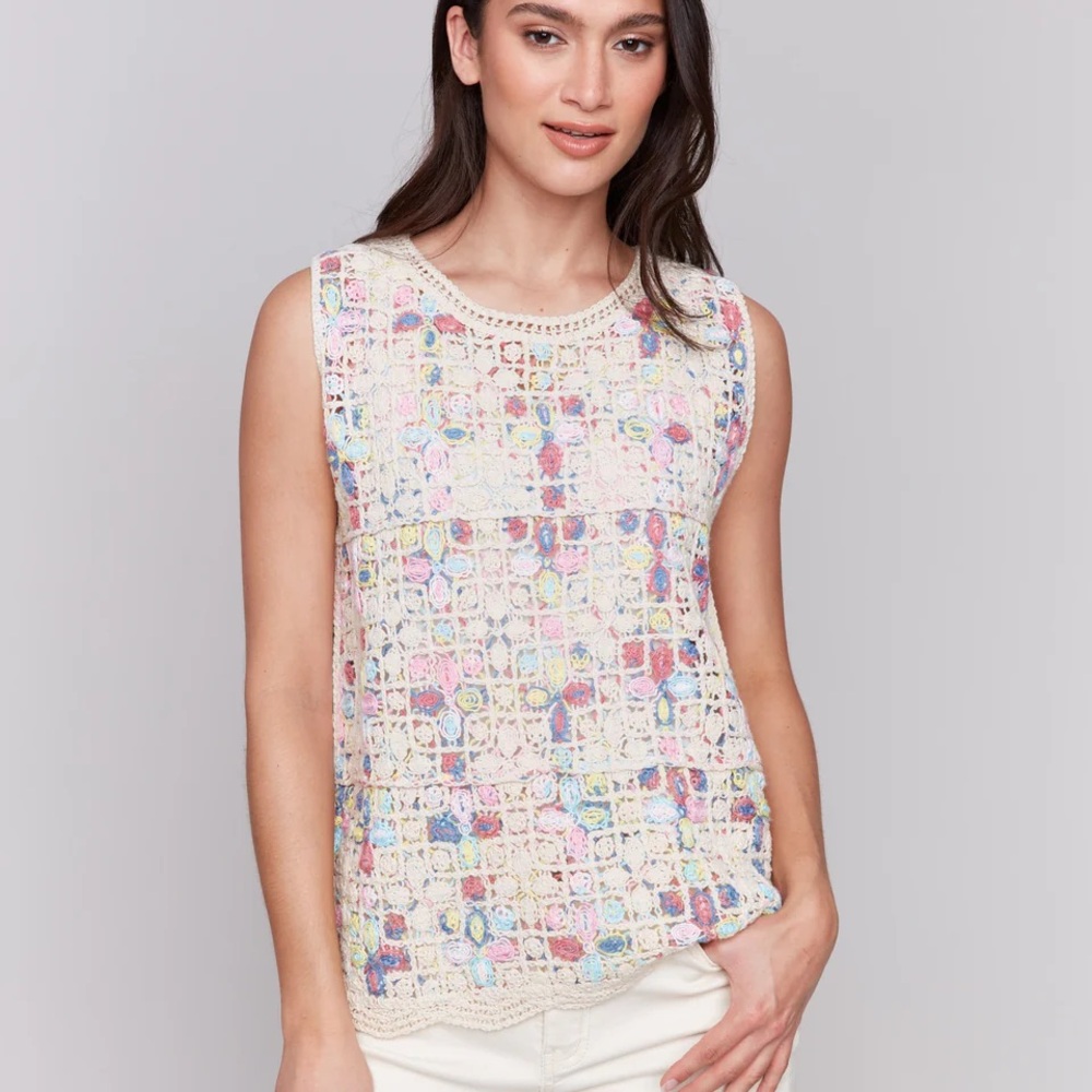 Multicolor Crochet Sleeveless Top